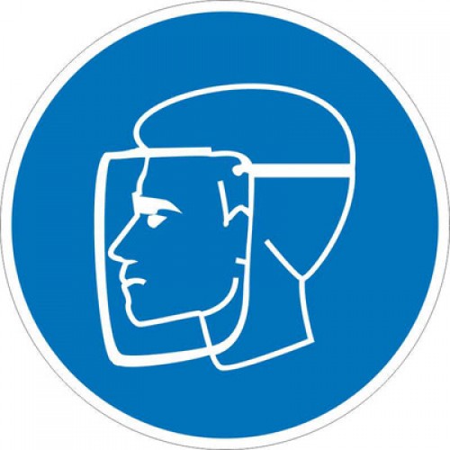Знак М08 Работать в защитном щитке