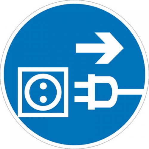 Знак М13 Отключить штепсельную вилку