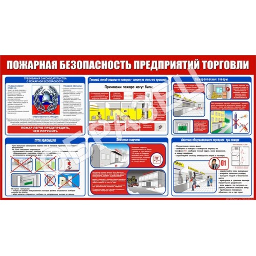 Стенд ПБ-14 - ПБ предприятий торговли (1200х680 мм)
